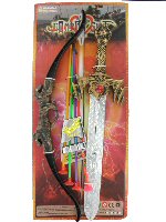 Art.nr: 42768 - PIJL & BOOG + ZWAARD OP KAART (2st.)