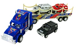 Art.nr: 43593 - GROTE AMERIKAANSE TRUCK MET 3 AUTO'S