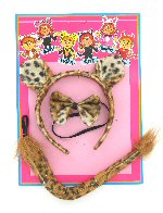 Art.nr: 45569 - TIJGER DIADEEM MET STRIK & STAART (6st.)