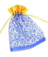 Art.nr: 82990D - Cadeauzakje Blauw + Hart (100 st)