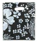 Art.nr: 86686B - PLASTIC TASJE BLOEM ZWART/WIT S (50st).